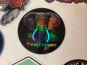 Graphic Elephant Holographic Sticker 3"